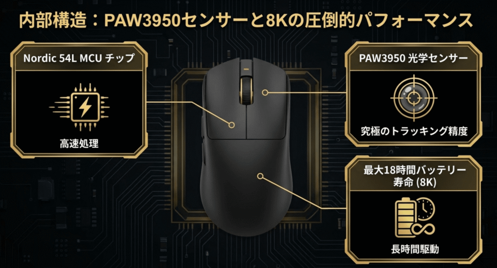 Carbonis Mouseのセンサーおよび通信スペック表